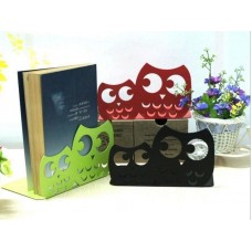 1Pair Home Offce Decor Creative Owl Metal Iron Bookends Students Book Stand   112700851980